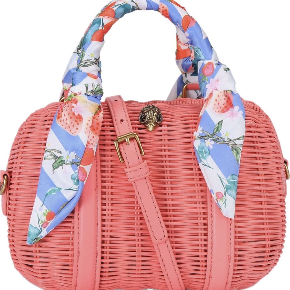 NWT Kurt Geiger Coral Crossbody Bag with Floral Scarf - Picture 2 of 5